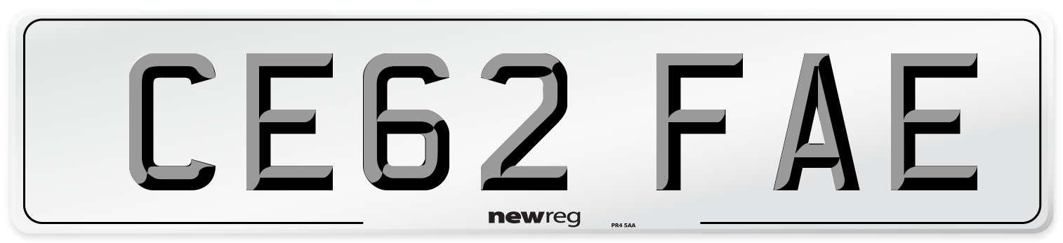 CE62 FAE Number Plate from New Reg